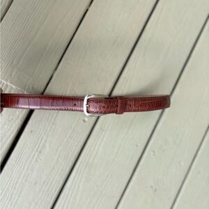 ST. JOHN’S BAY Elegant Brown 1” Width Leather Belt with Brass Buckle , Size: L